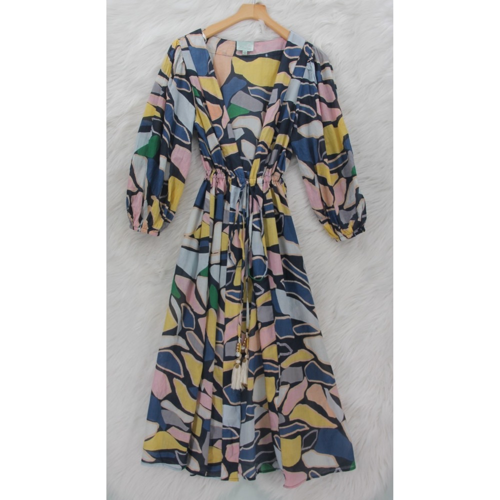 True Destinations Swim Beach Cover Up Small Duster Tropical Resort Wear #1269